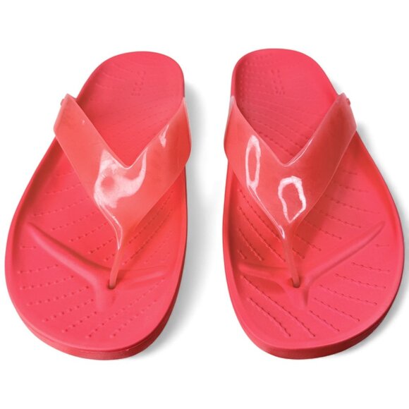 Crocs Women’s Cross Splash Glossy Flip Flops Pink Neon Watermelon Size 9 - Picture 4 of 9